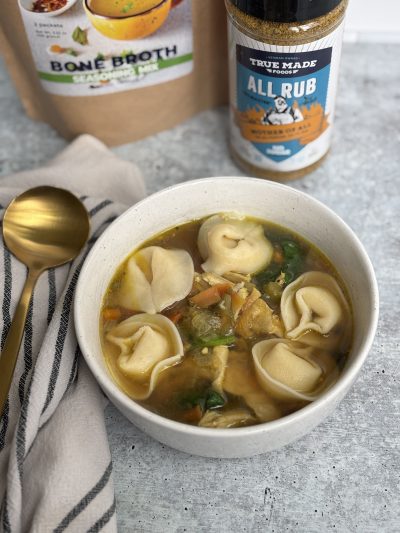 Chicken, Veggie & Tortellini Soup (GF)