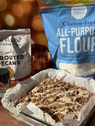 Pumpkin Pecan Coffee Cake with Maple Glaze