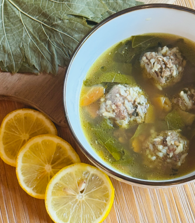 Stuffed Grape Leaf Soup