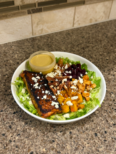 golden curry salmon bowl