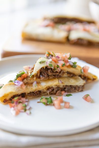 Gluten-Free Barbecue Beef Sheet Pan Quesadilla