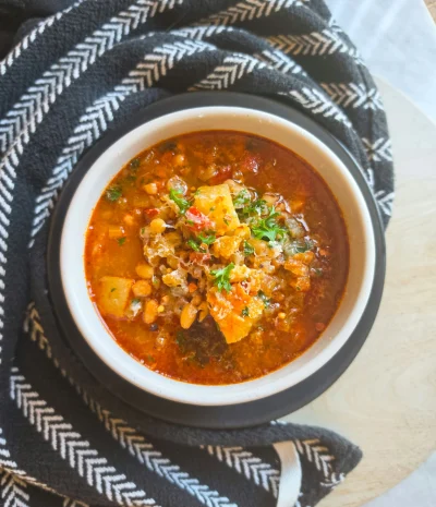 Spicy Tomato Bean & Lentil Soup