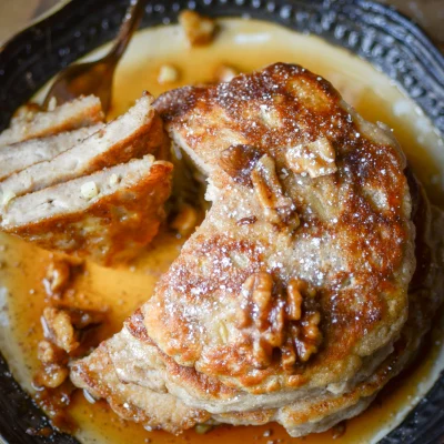 Apple Pie Spice Pancakes with Candied Walnuts (Gluten-Free)