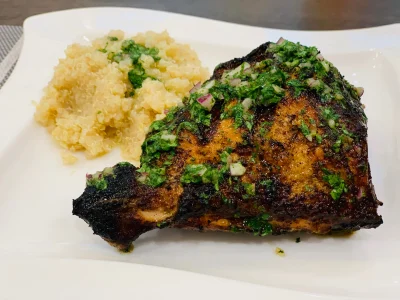Blackened Chicken with a Cilantro-Lime “Butter” Sauce