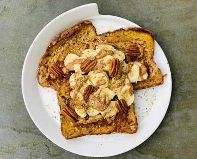 Cinnamon+Banana+Almond Butter+French Toast