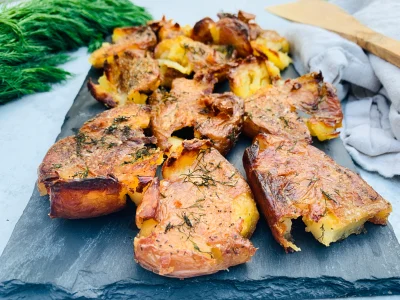 Crispy Smashed Dill Potatoes