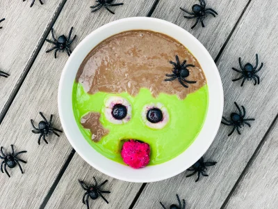 Halloween Frankenstein Monster Smoothie Bowl