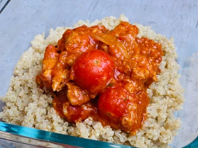 Ground Turkey with Stewed Tomatoes and Caramelized Onions