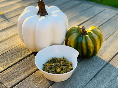 Pumpkin Black Bean Macaroni and Cheese