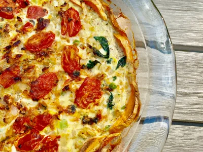 Sweet Potato-Crusted Vegetable Quiche