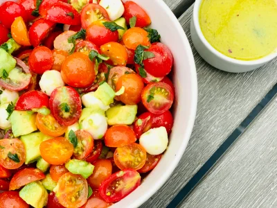 Tomato Avocado Salad with a Lemon Vinaigrette