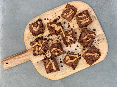 Vegan Chocolate Chip Peanut Butter Brownies
